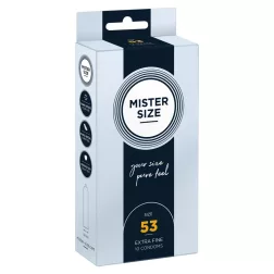   Mister Size – 53 - 10 db egyedi méretű, extra vékony óvszer (53 mm)
