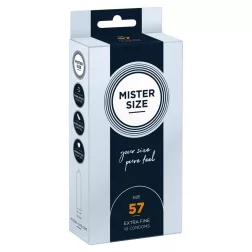   Mister Size – 57 - 10 db egyedi méretű, extra vékony óvszer (57 mm)