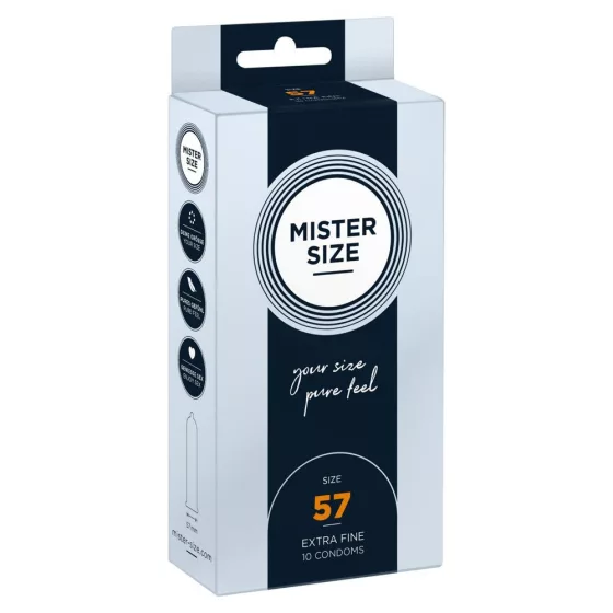 Mister Size – 57 - 10 db egyedi méretű, extra vékony óvszer (57 mm)