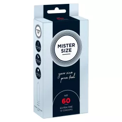   Mister Size – 60 - 10 db egyedi méretű, extra vékony óvszer (60 mm)