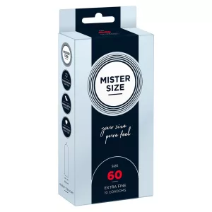 Mister Size – 60 - 10 db egyedi méretű, extra vékony óvszer (60 mm)