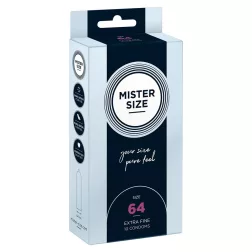   Mister Size – 64 - 10 db egyedi méretű, extra vékony óvszer (64 mm)