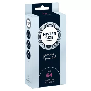 Mister Size – 64 - 10 db egyedi méretű, extra vékony óvszer (64 mm)