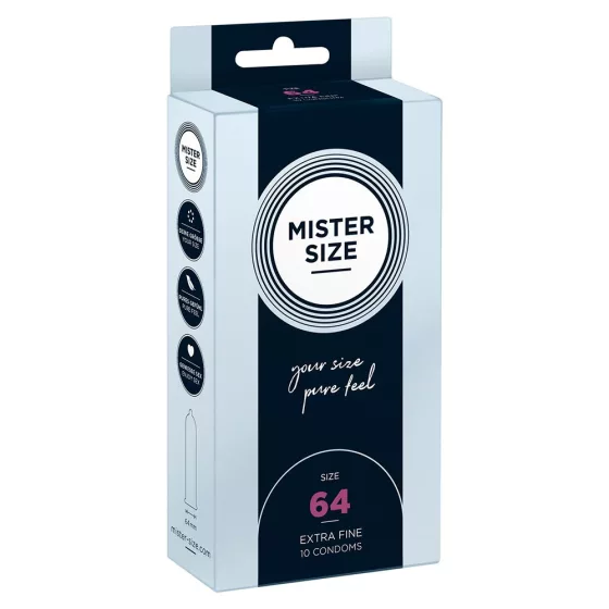 Mister Size – 64 - 10 db egyedi méretű, extra vékony óvszer (64 mm)