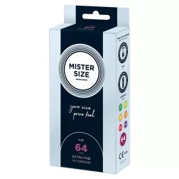   Mister Size – 64 - 10 db egyedi méretű, extra vékony óvszer (64 mm)