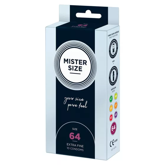 Mister Size – 64 - 10 db egyedi méretű, extra vékony óvszer (64 mm)