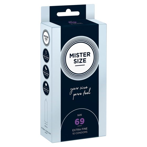 Mister Size 69. - 10 db egyedi méretű, extra vékony óvszer (69 mm)