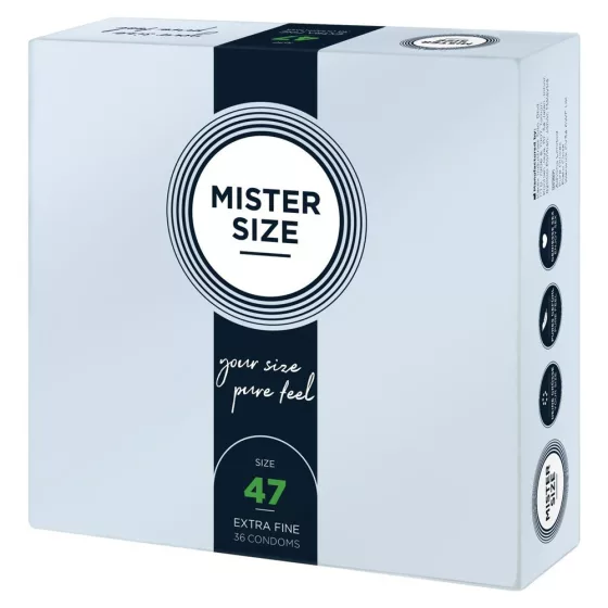 Mister Size – 47 - 36 db egyedi méretű, extra vékony óvszer (47 mm)