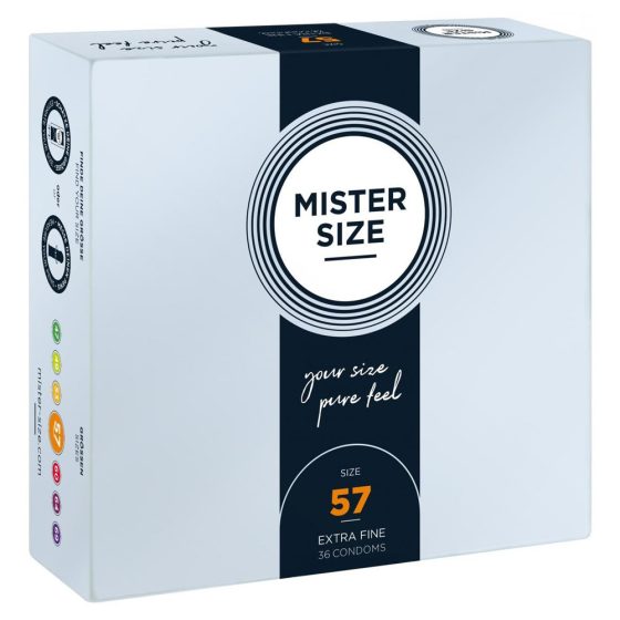 Mister Size 57. - 36 db egyedi méretű, extra vékony óvszer (57 mm)