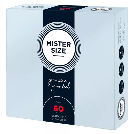 Mister Size – 60 - 36 db egyedi méretű, extra vékony óvszer (60 mm)