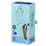   Satisfyer – Dual Kiss vibrátor léghullámos csiklóizgatóval (fekete).