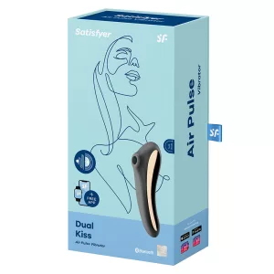 Satisfyer – Dual Kiss vibrátor léghullámos csiklóizgatóval (fekete).