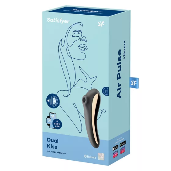 Satisfyer – Dual Kiss vibrátor léghullámos csiklóizgatóval (fekete).
