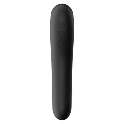   Satisfyer Dual Kiss vibrátor, léghullámos csiklóizgatóval (fekete).