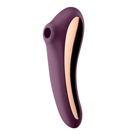Satisfyer Dual Kiss vibrátor, léghullámos csiklóizgatóval (lila)