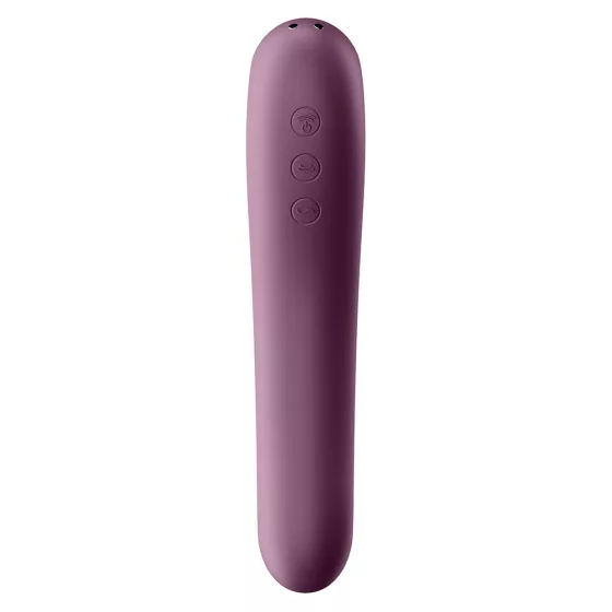 Satisfyer Dual Kiss vibrátor, léghullámos csiklóizgatóval (lila)