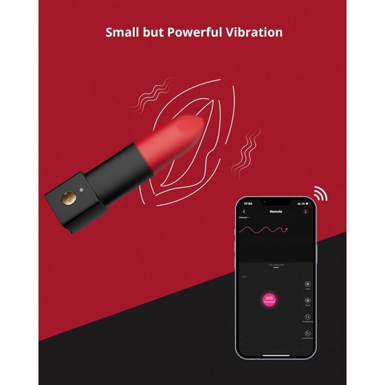 Lovense Exomoon okos rúzsvibrátor (fekete-piros) (APP-os)