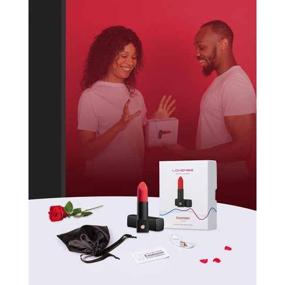 Lovense Exomoon okos rúzsvibrátor (fekete-piros) (APP-os)