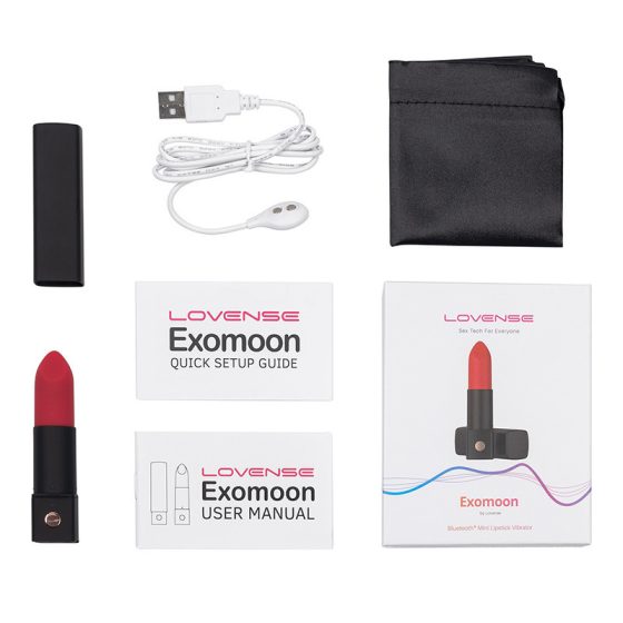 Lovense Exomoon okos rúzsvibrátor (fekete-piros) (APP-os)