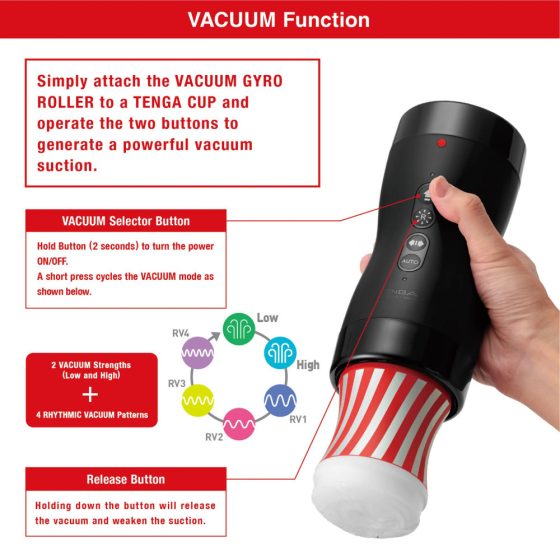 Tenga Gyro Roller forgó maszturbátor vákuum funkcióval