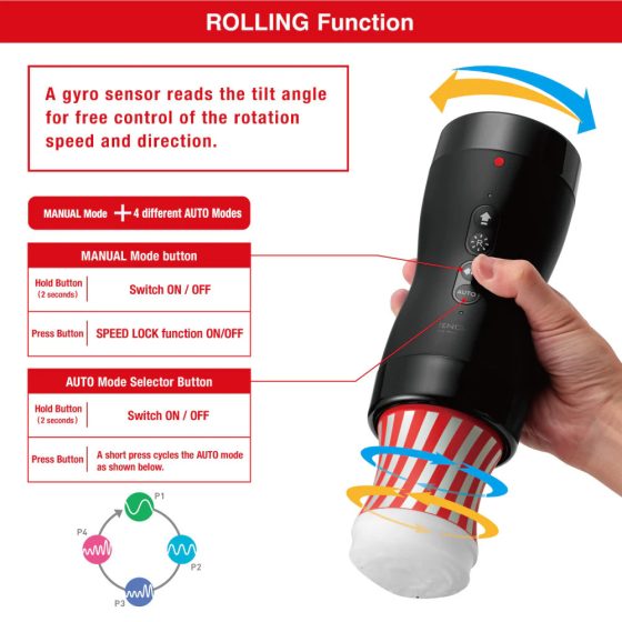 Tenga Gyro Roller forgó maszturbátor vákuum funkcióval
