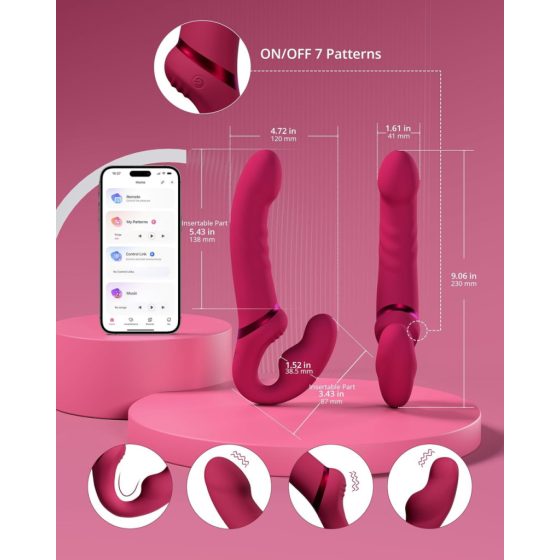 Lovense Lapis okos, 3 motoros vibrátor pároknak (piros) (APP-os)