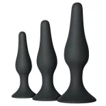   Easy Toys – 3 darabos szilikon anál dildókészlet (fekete).