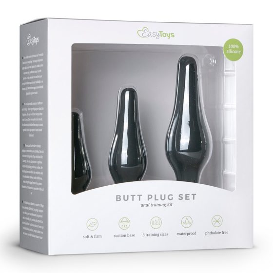 Easy Toys 3 db-os anál dildó szett (fekete)