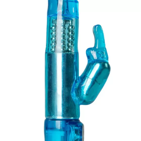 Easy Toys – forgófejes klitoriszágas vibrátor szárán forgó gyöngysorral (kék)