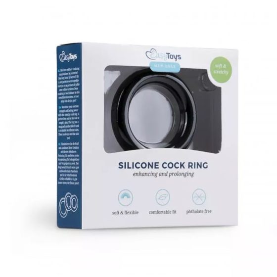 Easy Toys szilikon péniszgyűrű (fekete) (M méret)