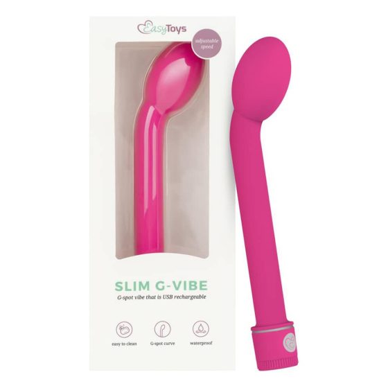 Easy Toys - Slim G-Vibe - akkumulátoros G-pont vibrátor  (pink)