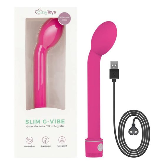 Easy Toys - Slim G-Vibe - akkumulátoros G-pont vibrátor  (pink)