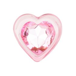  Easy Toys mini üveg anál dildó, szív formájú áttetsző kristállyal (pink)