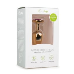   Easy Toys fém anál dildó, lila kristállyal (S méret, arany)
