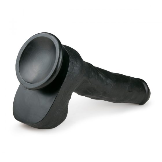 Easy Toys realisztikus dildó herékkel (29,5 cm - fekete)