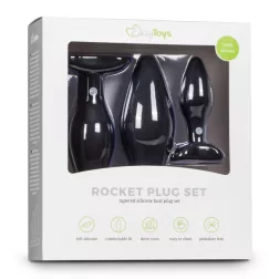   Easy Toys – Rocket Plug Set 3 darabos anál dildó szett (fekete).