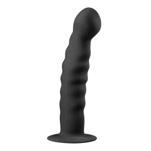 Easy Toys – hullámos szilikon dildó (fekete).