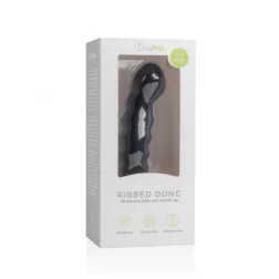 Easy Toys – hullámos szilikon dildó (fekete).