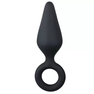 Easy Toys – szilikon anál dildó kihúzó gyűrűvel (M méret)