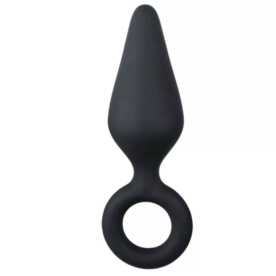 Easy Toys – szilikon anál dildó kihúzó gyűrűvel (M méret)