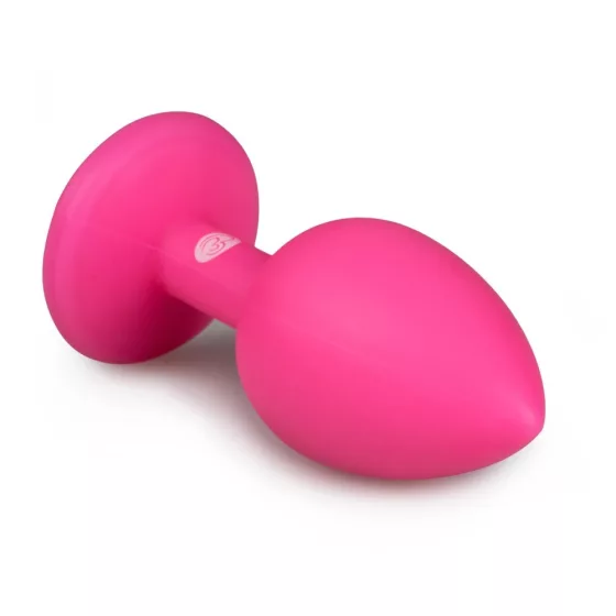Easy Toys – szilikon anál dildó rózsaszín,áttetsző kristállyal (S méret)