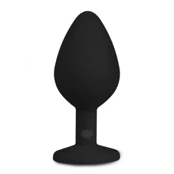  Easy Toys – szilikon anál dildó fekete, áttetsző kristállyal (M méret)