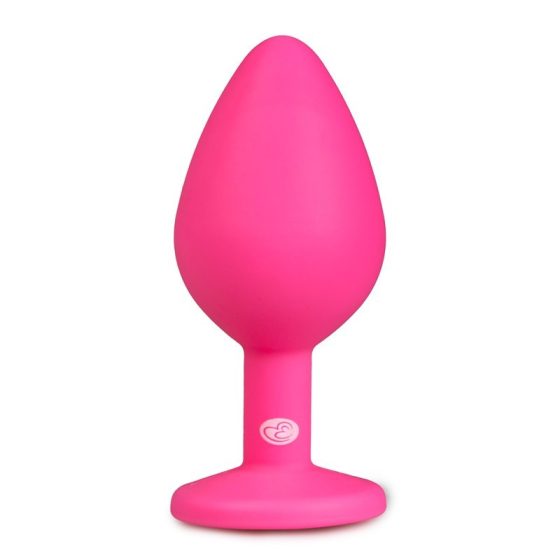 Easy Toys szilikon anál dildó, rózsaszín, áttetsző betéttel (M méret)