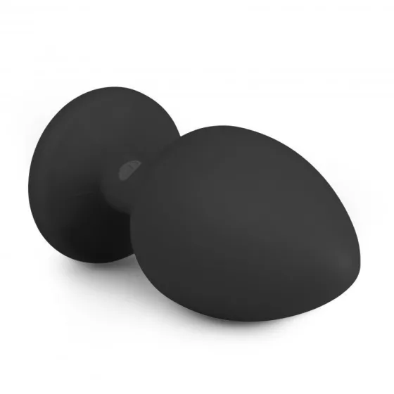Easy Toys – szilikon anál dildó fekete, áttetsző kristállyal (L méret)