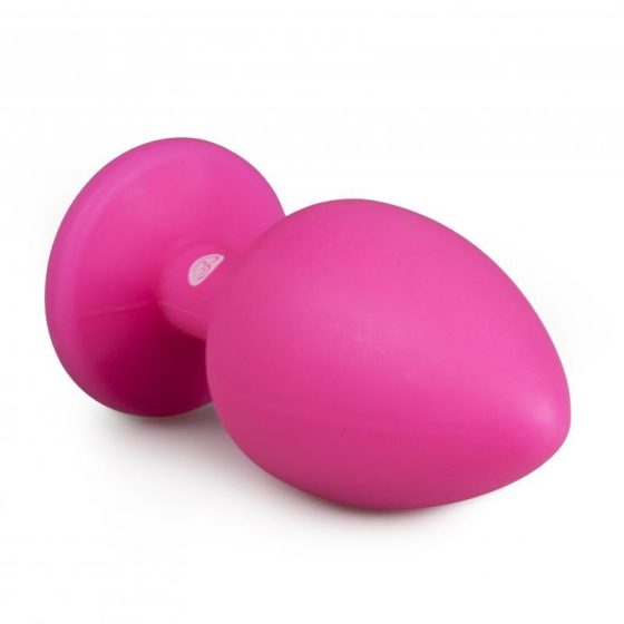Easy Toys szilikon anál dildó, rózsaszín, áttetsző betéttel (L méret)