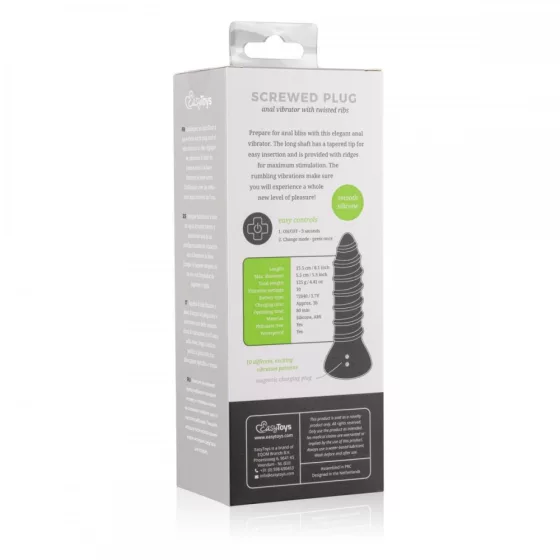 Easy Toys Screwed Plug spirálos análvibrátor (15,3 cm)