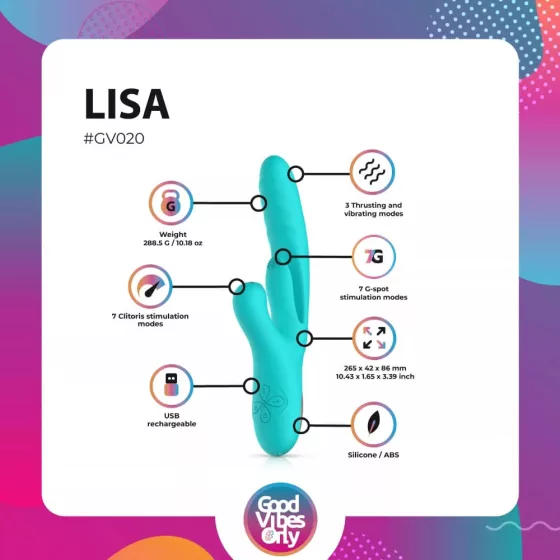 Good Vibes Only – Lisa lökővibrátor extra G-pont stimulációval és klitoriszgolyóval