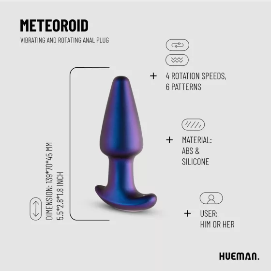 Hueman – Meteroid anál dildó a szárán forgó gyöngysorral, távirányítóval