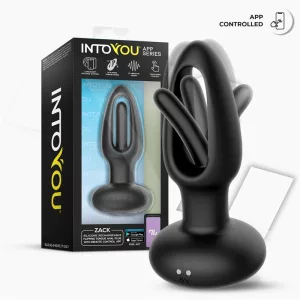 IntoYou Zack okos análvibrátor mozgó betéttel (fekete) (APP-os)