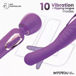   IntoYou - Salma okos masszírozó és vibrátor, mozgó szárrésszel (lila) (APP-os)